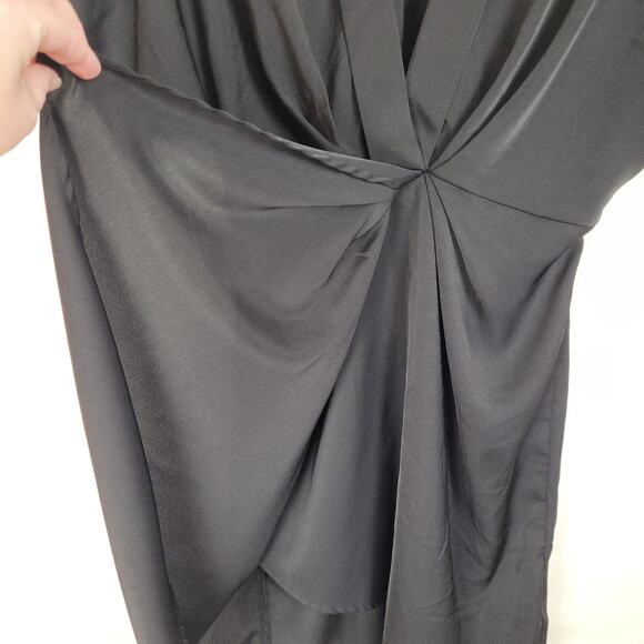 Skue black vneck wrap dress Size med LBD Party Cocktail Retro Figure Flattering - Picture 6 of 8